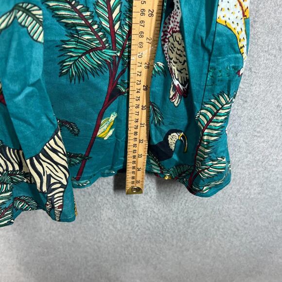 BEAU & RO The Murray Mini Dress in Petite Blue Safari Floral Balloon Size XL - Picture 10 of 10